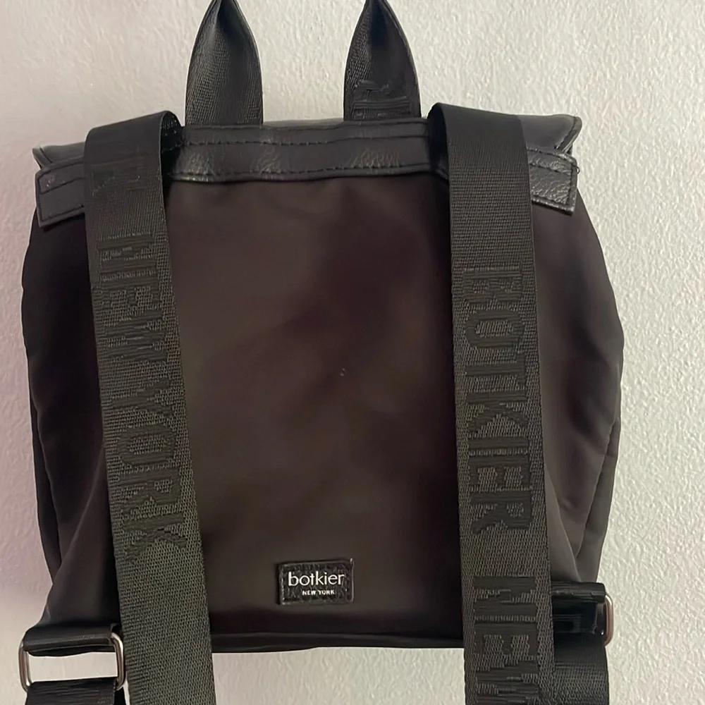 Botkier Mini Nylon and Leather Black Backpack